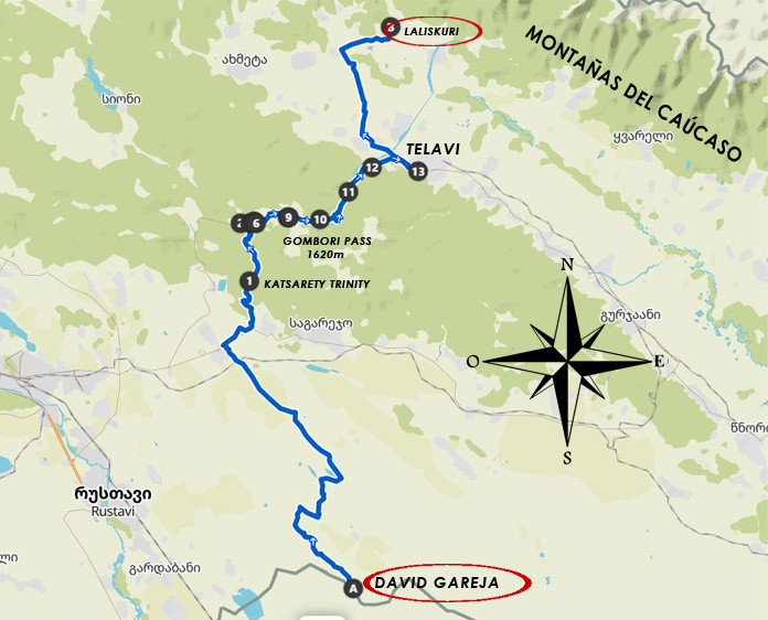 En bicicleta por Georgia mapa