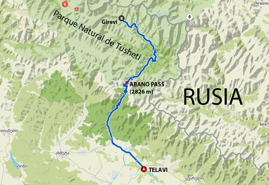 Georgia en bicicleta - Tusheti - mapa 3