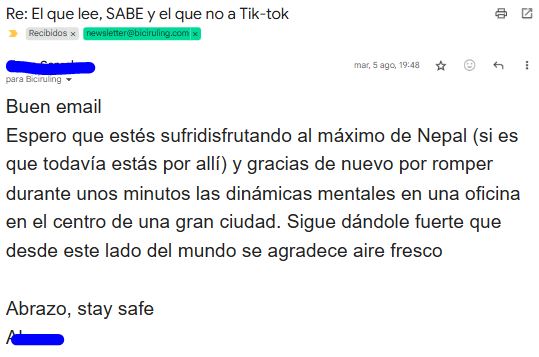 Mensaje de suscriptor