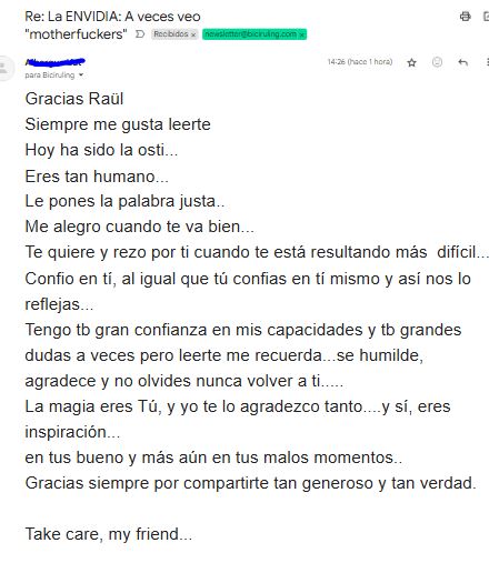 mensaje de suscriptora